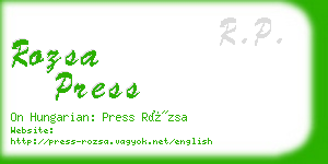 rozsa press business card